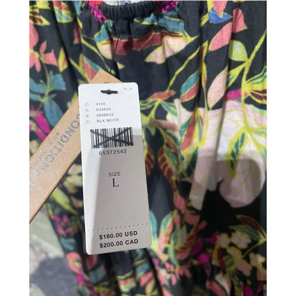 New Anthropologie x Condition Apply Floral Tiered  Maxi Dress Puff Sleeves Sz L - Picture 8 of 8